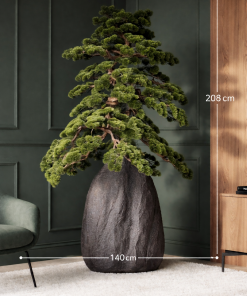 Artificial Grand Bonsai Tree in Sculpted Stone Planter