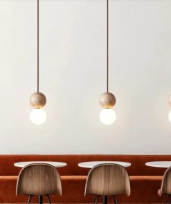 Alternative view of Stone and wood pendant