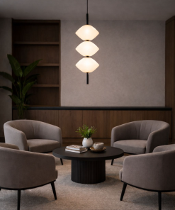 Modern Triple Glass Pendant Light – Minimalist Vertical Hanging Lamp