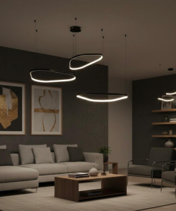 Modern Artistic LED Ring Pendant Light – Minimalist Geometric Chandelier