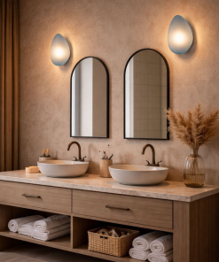 Modern Pebble Wall Lamp – Minimalist Frosted Glass Sconce