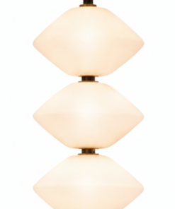 Alternative view of Modern Triple Glass Pendant Light – Minimalist Vertical Hanging Lamp