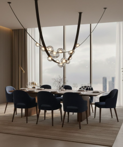Modern Glass Globe Chandelier – Luxury Designer Pendant Light ( 2in1 belt )