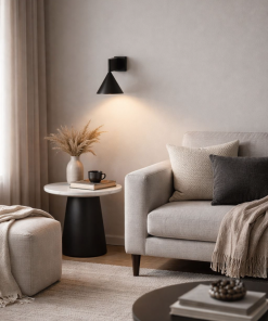 Modern Cone Wall Lamp – Minimalist Black Metal Sconce