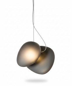 Alternative view of Modern Twin Disc Pendant Light – Minimalist Designer Ceiling Lamp